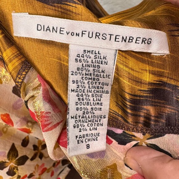 A0001 Diane Von Furstenberg Hadini Reversible Floral & Animal Print Coat Size 8 - Picture 10 of 16